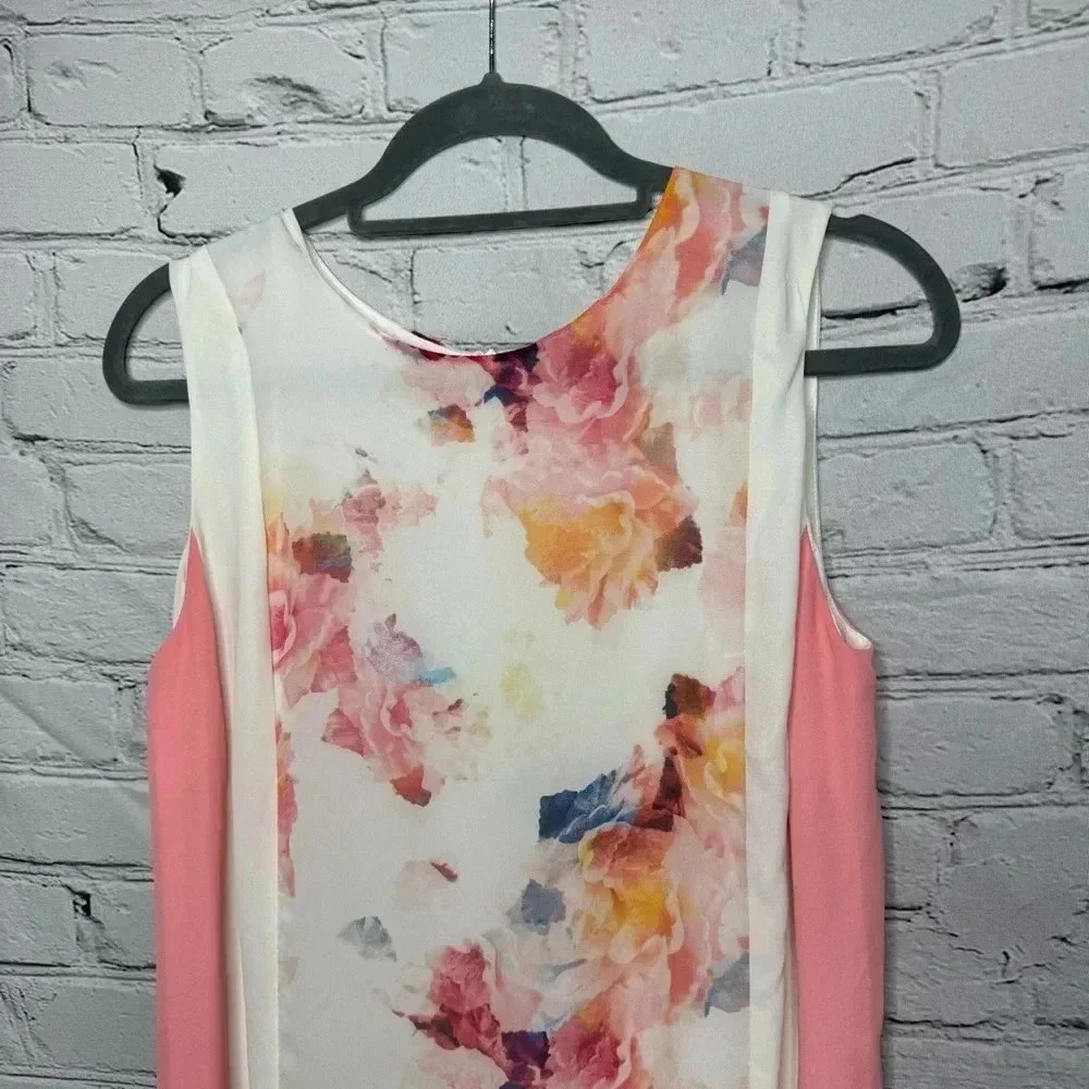 Dalia Pink Floral Crewneck Shift Dress Women’s size 6 - Picture 5 of 10
